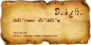 Dörmer Ádám névjegykártya